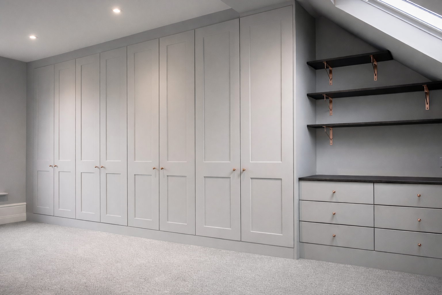 Shaker fitted wardrobe example on our Bishop’s Stortford service page