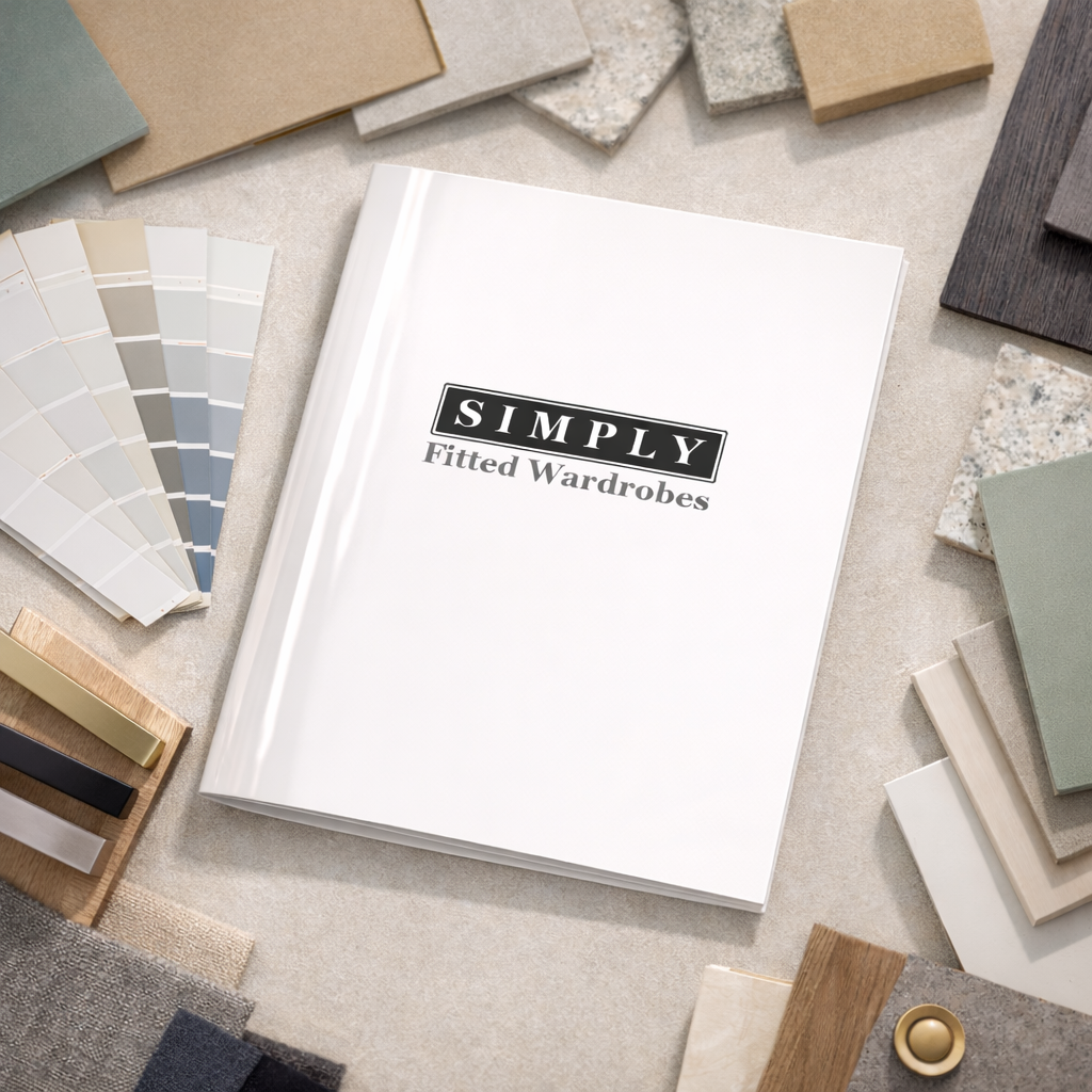 Simply Fitted Wardrobes brochure showing fitted wardrobe ranges, styles and design inspiration