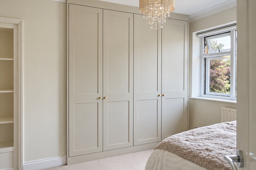 Mussel Rockingham fitted wardrobe project in Bishop’s Stortford