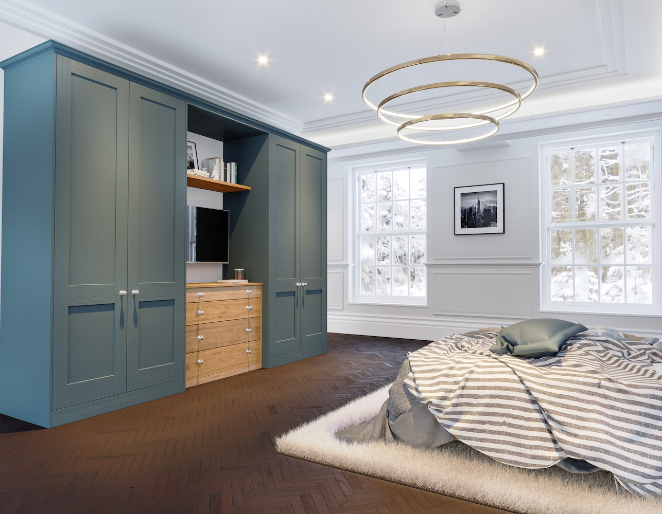 The Silverstone range of solid oak shaker fitted wardrobes by Simply Fitted Wardrobes